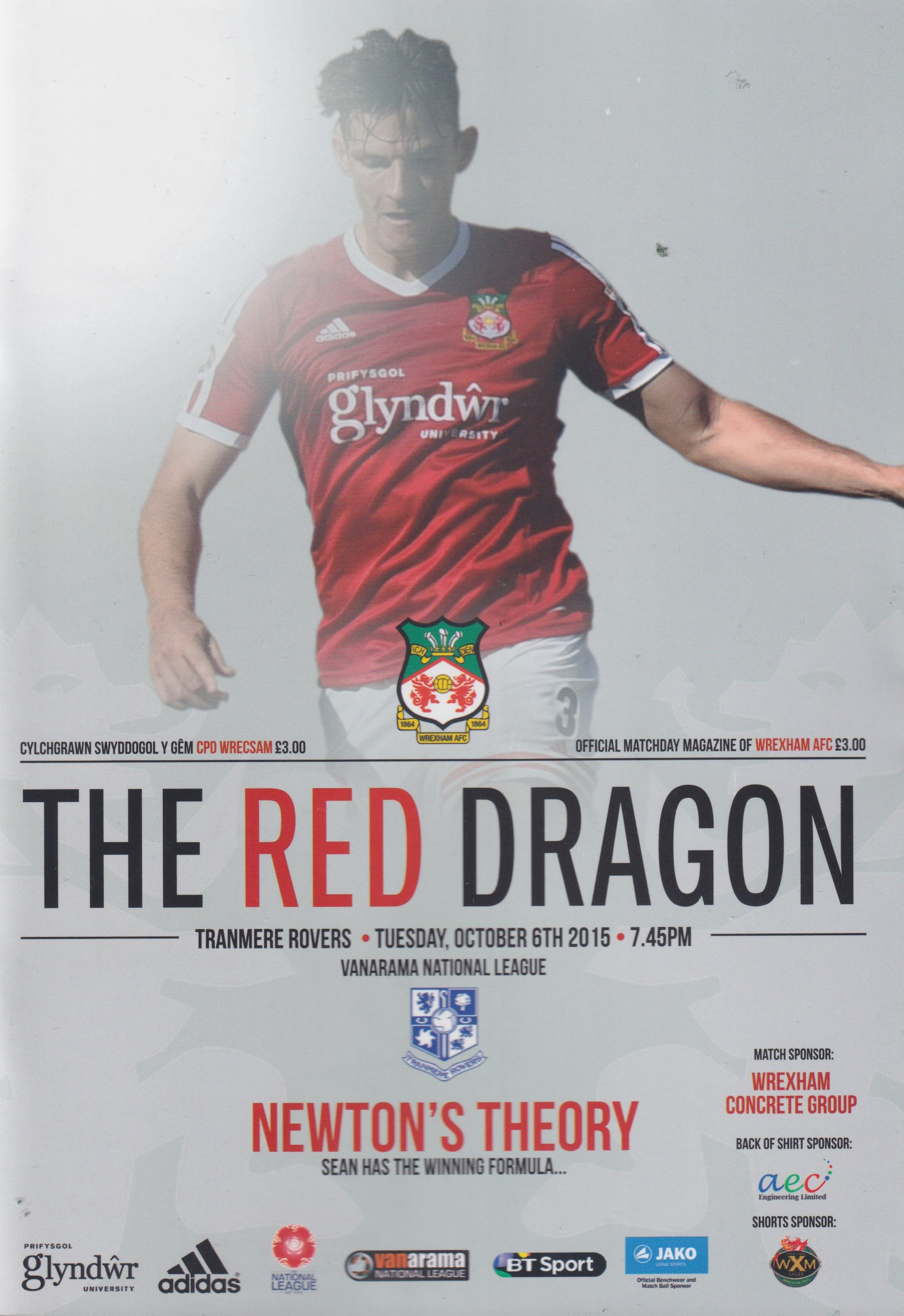 Wrexham v Tranmere Rovers match programme
